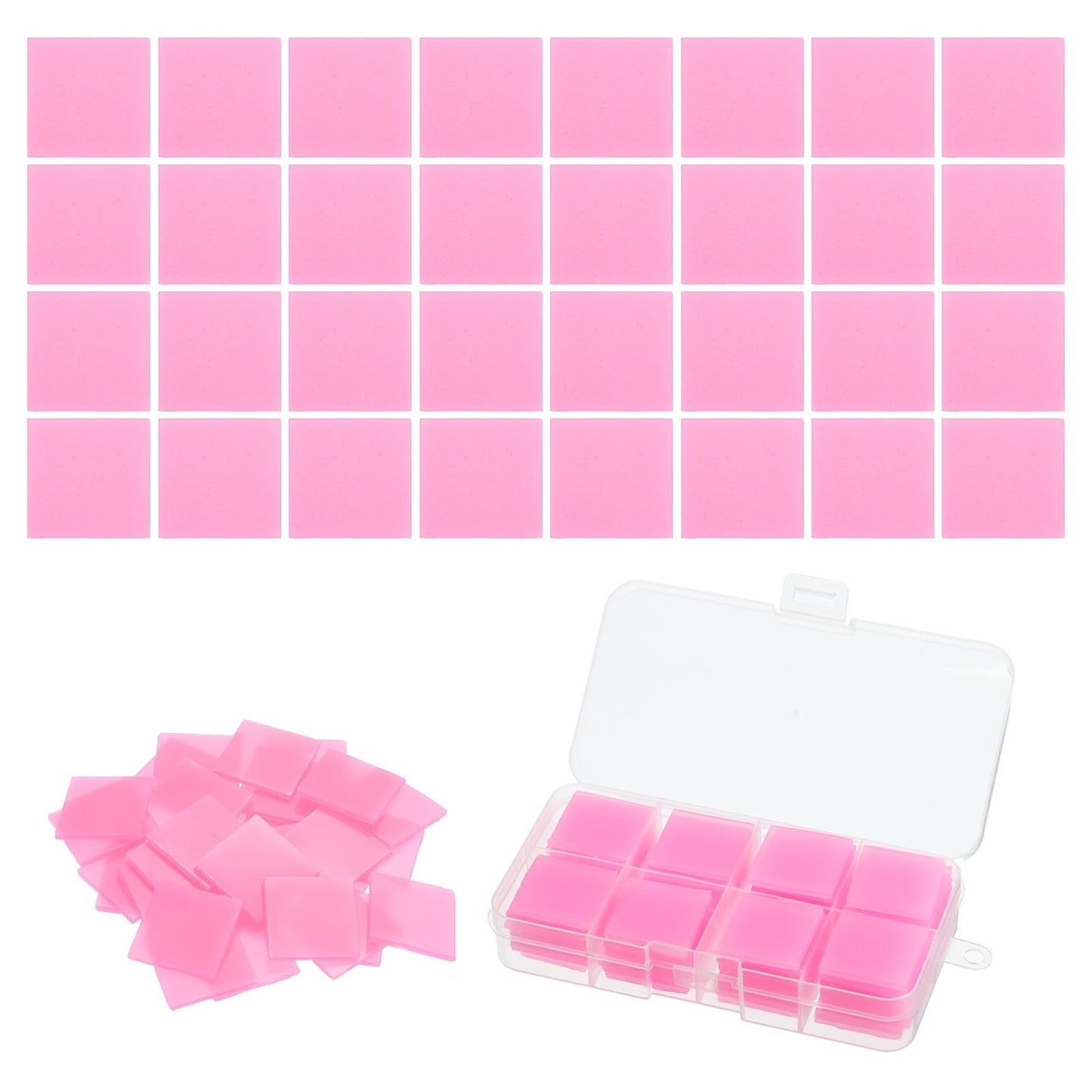 PATIKIL 72PCS Diamond Art Painting Glue Clay Wax 5D Square DIY Diamond Art Refills Glue with Storage Box for Diamond Art Embroidery Mud Supplies Accessories Painting Tool (25mm/1", Pink)