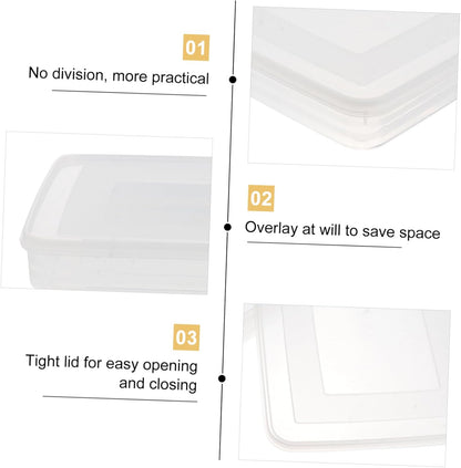 HOMSFOU 2pcs Large Dumpling Box Containers for Fridge, Stackable Food Storage Bins, Refrigerator Box Kitchen Supply