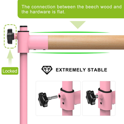Dolibest 6ft Wall Mounted Traditional Wood Ballet Barre, 4ft Freestanding Wood Ballet Bar, Height Adjustable Ballet Bar,System Stretch/Dance for Home Barre Workout Equipment for Kids and Adults
