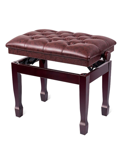 ZHOUYANB Leather Piano Bench Genuine Keyboard Stool Height Adjustable with Storage Compartment 58 X 41 48-58cm Mahogany (Mahogany One Size)