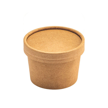 Restaurantware-LIDS ONLY: Coppetta Lids For 4 Ounce Ice Cream Cup, 200 No-Leak Lid For Treat Cups - Cups Sold Separately, For Hot And Cold Foods, Kraft Paper Lid For Chili Cup