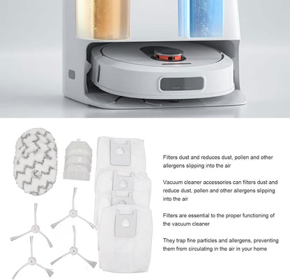 TOPINCN Sweeping Robot Accessories - Vacuum Cleaner Replacement Kit for Roidmi SDJ06RM Sweeping, Includes 4 Dust Bag, 4