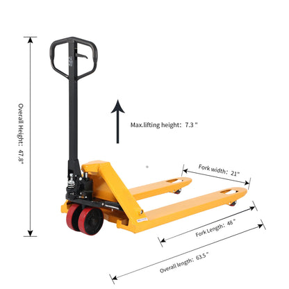 APOLLO Hand Pallet Jack 5500lbs Capacity Integrated Pump Manual Pallet Truck 21" W x 48" L Forks Case of 2