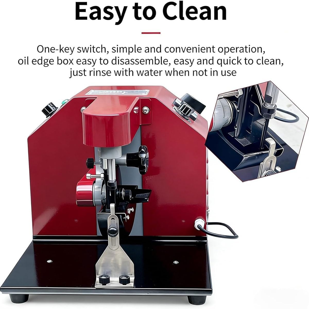50W Professional Leather Edge Dye Tool, Electric Leather Edge Oiling Machine with Adjustable Thickness, Edging Coat Machine Kit, Dual Speed Control for Leathers Working Treatment