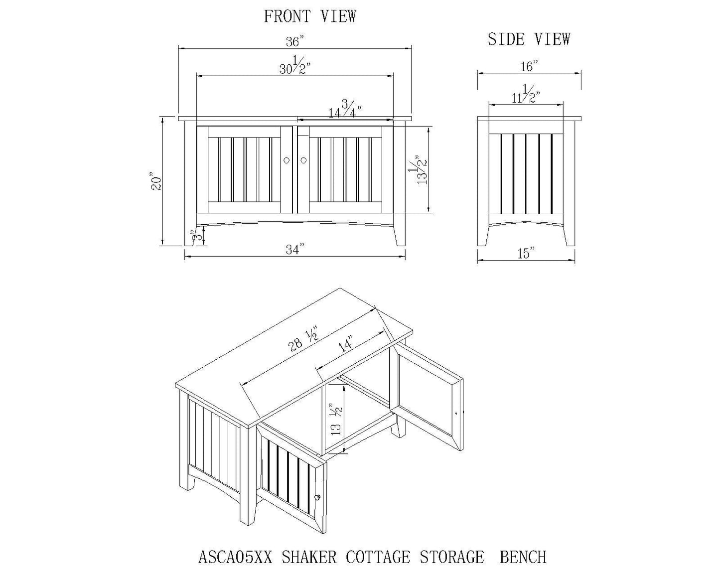 Alaterre Furniture Shaker Cottage Wall Mounted Coat Hook with Cubbies and Storage Bench/Cabinet Set, Espresso