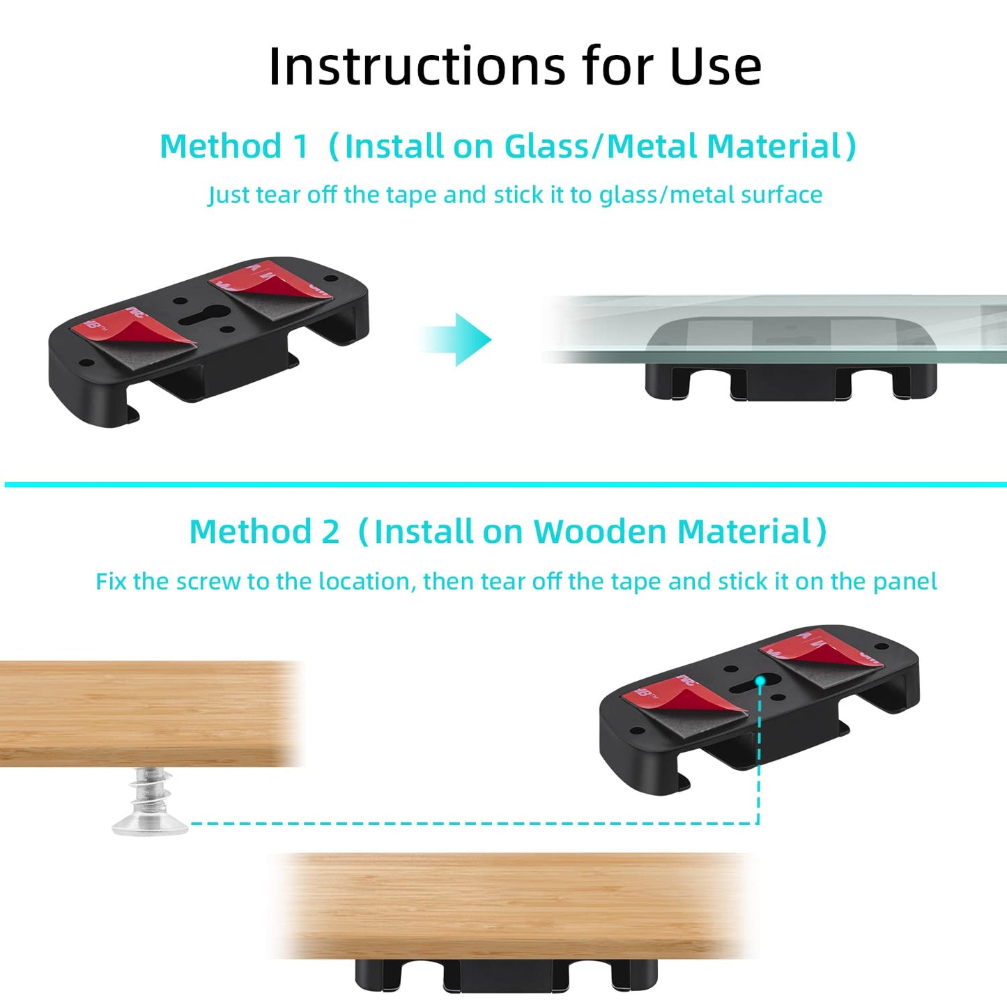 Mcbazel Under Desk Mount for PS5/PS4 Controller, PlayStation 5/PlayStation 4 Controller Holder, No Drill Adhesive Tape Table Stand, ABS Material, 2 Pack (Not for PS5 Slim/PS5 Pro)