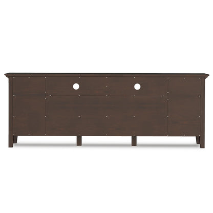 SIMPLIHOME Acadian TV Stand - 60 inch Wide Solid Wood Media Console in Black, Transitional Entertainment Center for Living Room for TVs up to 65 Inches with Glass Cabinets, Drawers and Shelves