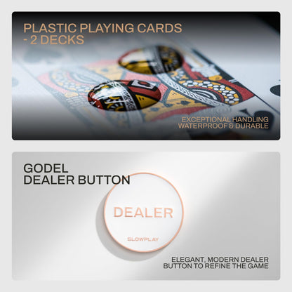 SLOWPLAY Godel Ceramic Poker Chips Set for Texas Hold'em, 300 PCS [Blank Chips], 43mm & 12g Each | Features a High-end Chip case with Extra Durable German Polycarbonate Shell