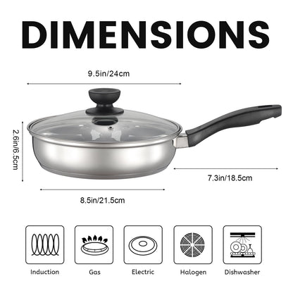 MARSKITOP Egg Poacher, Poached Eggs Cooker, Stainless Steel Egg Poaching Pan Food Grade Safe PFOA Free