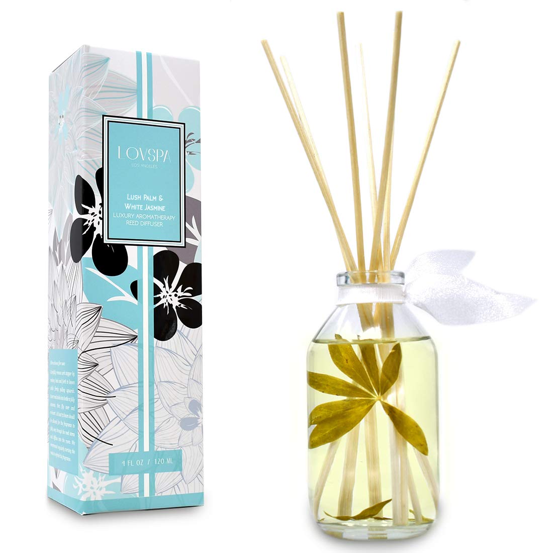 LOVSPA Reed Diffuser Set, Smoked Vanilla Scented Oil Diffuser with Sticks, Home Fragrance Accessories for Bathroom Shelf Decor, Aroma Diffusers for Home or Office Fall Decor, USA Made