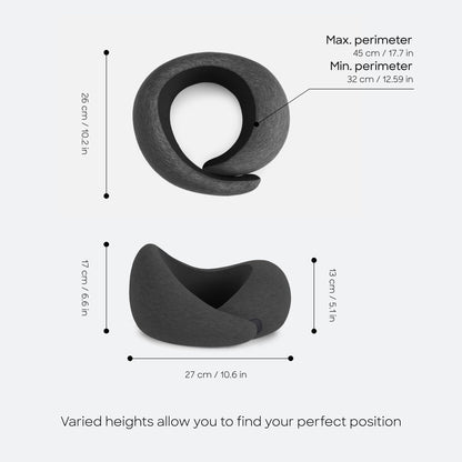 Ostrichpillow Go Neck Pillow, Travel Pillows for Airplanes, Premium Memory Foam Travel Pillow, 360º Ergonomic Design, Asymmetrical Sides, Travel Bag Included, Washable Modal Cover