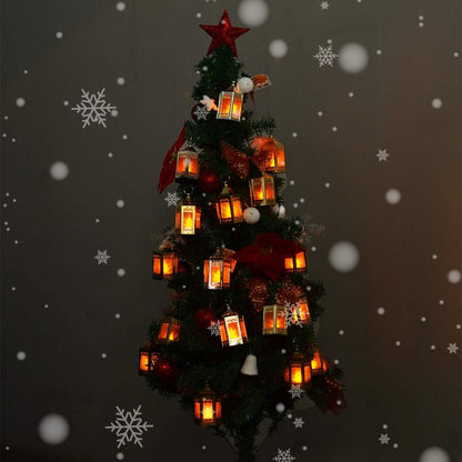 Mini Star Lantern with Flickering LED - Set of 6 Copper Brushed Decorative Hanging Light for Indoor Use