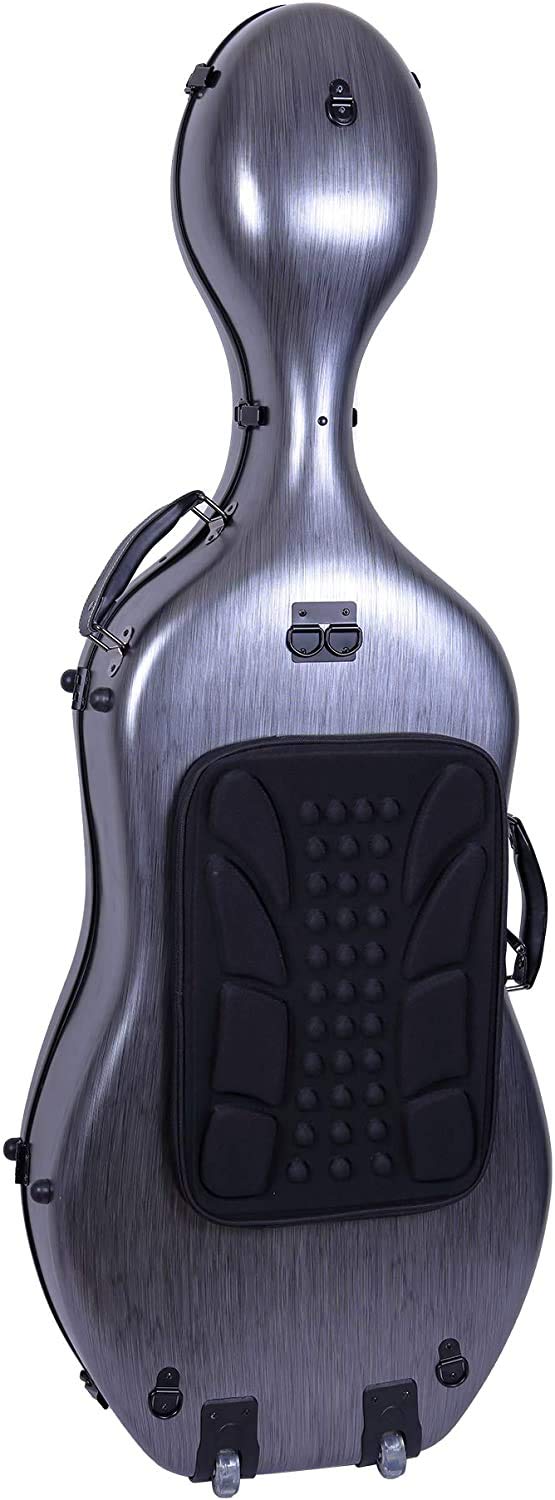 Crossrock Poly Carbon Composite Case fits for 3/4 Size Cello with Backpack and Wheels in Black(CRF102CETBKHT) (CRF1020CETBKHT)