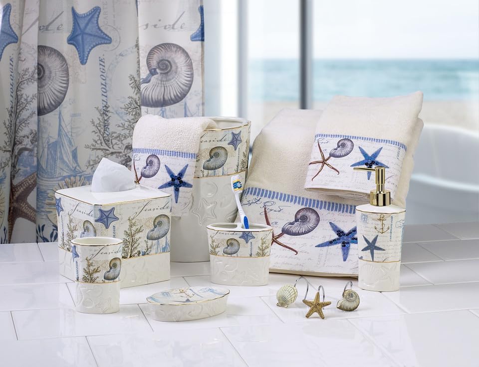 Avanti Linens Lotion Pump/Soap Dispenser - Nautical Inspired Guest Bathroom Essentials (Antigua Collection)