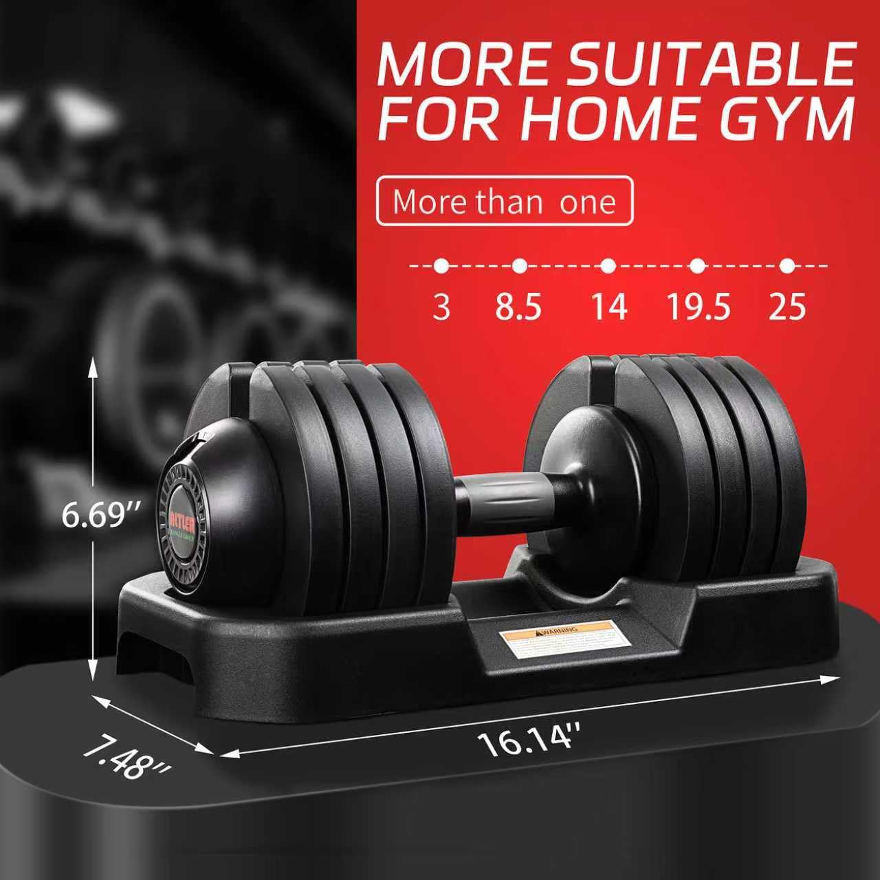 ALTLER Adjustable Dumbbell Set, 52LB Pair with Tray for Workout Strength Training Fitness, Adjustable Weight Dial Dumbbell with Anti-Slip Handle and Weight Plate for Home Exercise