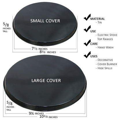 Reston Lloyd, Burner Covers For Electric Stovetop, Decorative Lightweight Tin Covers, Set of 4 (2-8 inch & 2-10 inch), Conceals Messy Drip Pans, Buffalo Check
