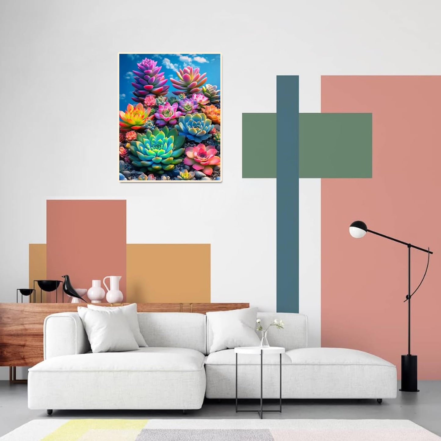 obterie Plant Paint by Numbers Kit for Adults Beginner Succulents Oil Painting Kit Adult Paint by Number Kits on Canvas DIY Painting for Beginners Art by Numbers for Gifts Home Wall Decor 16x20 Inch