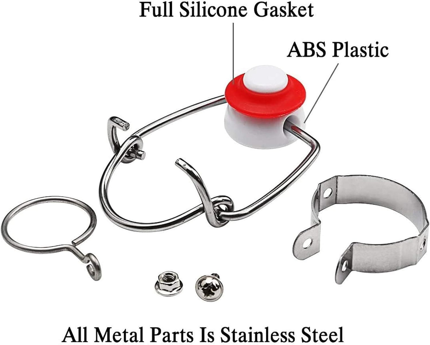 FERRODAY 12-Pack 18mm Glass Bottle Caps with Replacement Silicone Gaskets, Airtight, Leakproof, Easy Swing Top