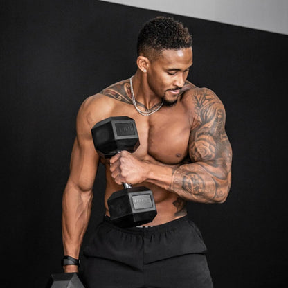 Mikolo Dumbbell Sets with Rack, Rubber Hex Dumbbells, Multiple Choices in 160/200/350/450/550LB, Hand Weights with Chrome Handle for Strength Training (450LB)