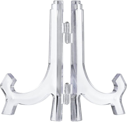 uxcell 2pcs 4.3" Easel Plate Holder, Plastic Folding Display Stand for Decorative Picture Frame