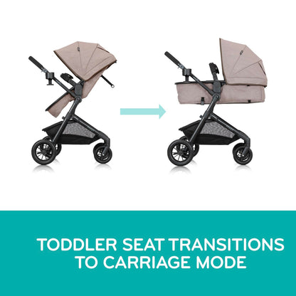 Evenflo Pivot Modular Travel System with LiteMax Preemie and Infant Car Seat (Casual Gray)