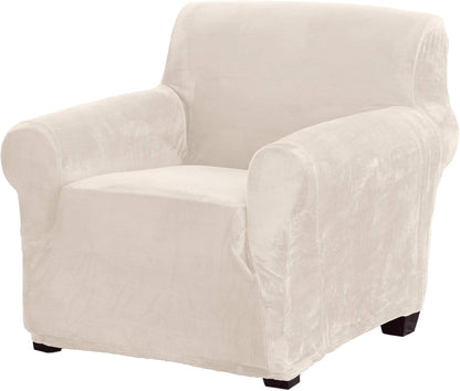 Great Bay Home Velvet Plush Stretch Arm Chair Slipcover. Velvet Chair Furniture Protector, Soft Anti-Slip, High Stretch