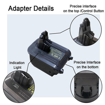 Tueddur Battery Adapter Replacement for Dyson Battery, Convert to Ryobi 18V Battery to Dyson DC62 DC59 DC61 DC72 SV03 SV04 Handheld Vacuum Cleaner Battery. (RYO18V6-A,Adapter only, not Battery