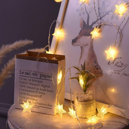 20 10 ANJAYLIA LED Star String Lights FT Fairy Christmas Lights Battery Operated for Indoor & Outdoor, Party, Wedding