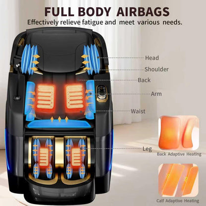 Massage Chair Full Body,Zero Gravity 3D SL-Track Shiatsu Massage Recliner Chair Built-in Heat System Airbag Massage with Body Scan, Deep Yoga Stretch, Calfrest Extension And Foot And Back massage