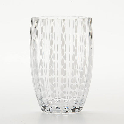 Zafferano Perle Glass Tumbler Transparent 11oz (Set of 2)