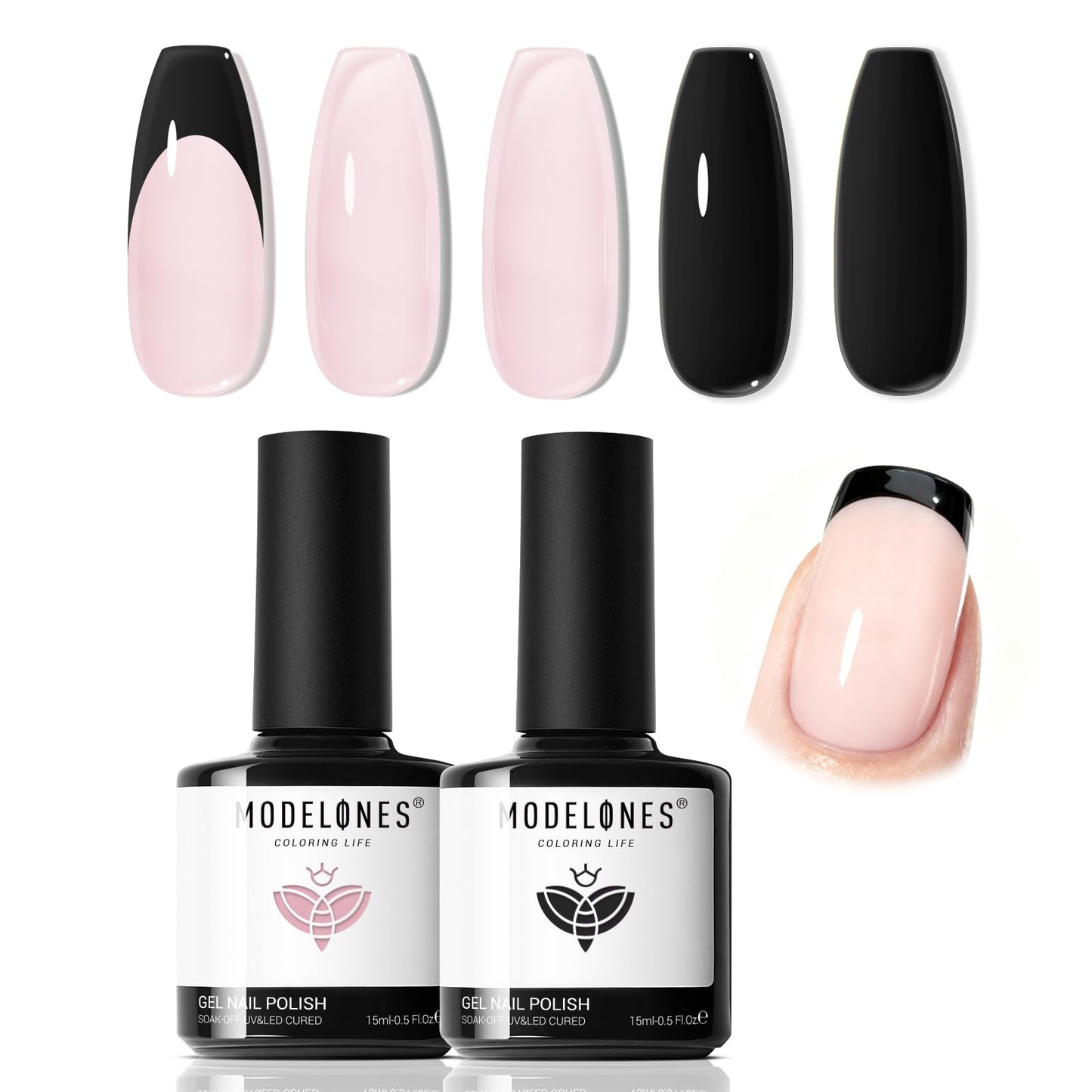 Modelones French Tip Tool- 6 Pcs Nail Stamp French Manicure Kit Suitable for DIY Together with Gel Nail Polish Art Tips Printing Tool Kit