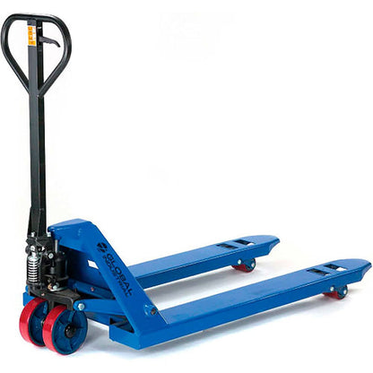 Global Industrial High Capacity Narrow Fork Pallet Jack Truck with 21" W x 42" L Forks, 6600 Lb. Capacity, Manual Pallet Truck for Warehouse, Manufacturing and Retail
