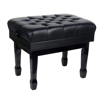 Leather Piano Bench Luxury Stool Solid Wood with Large Storage Box Adjustable Height Comfortable and Ergonomic zwart (zwart One Size)