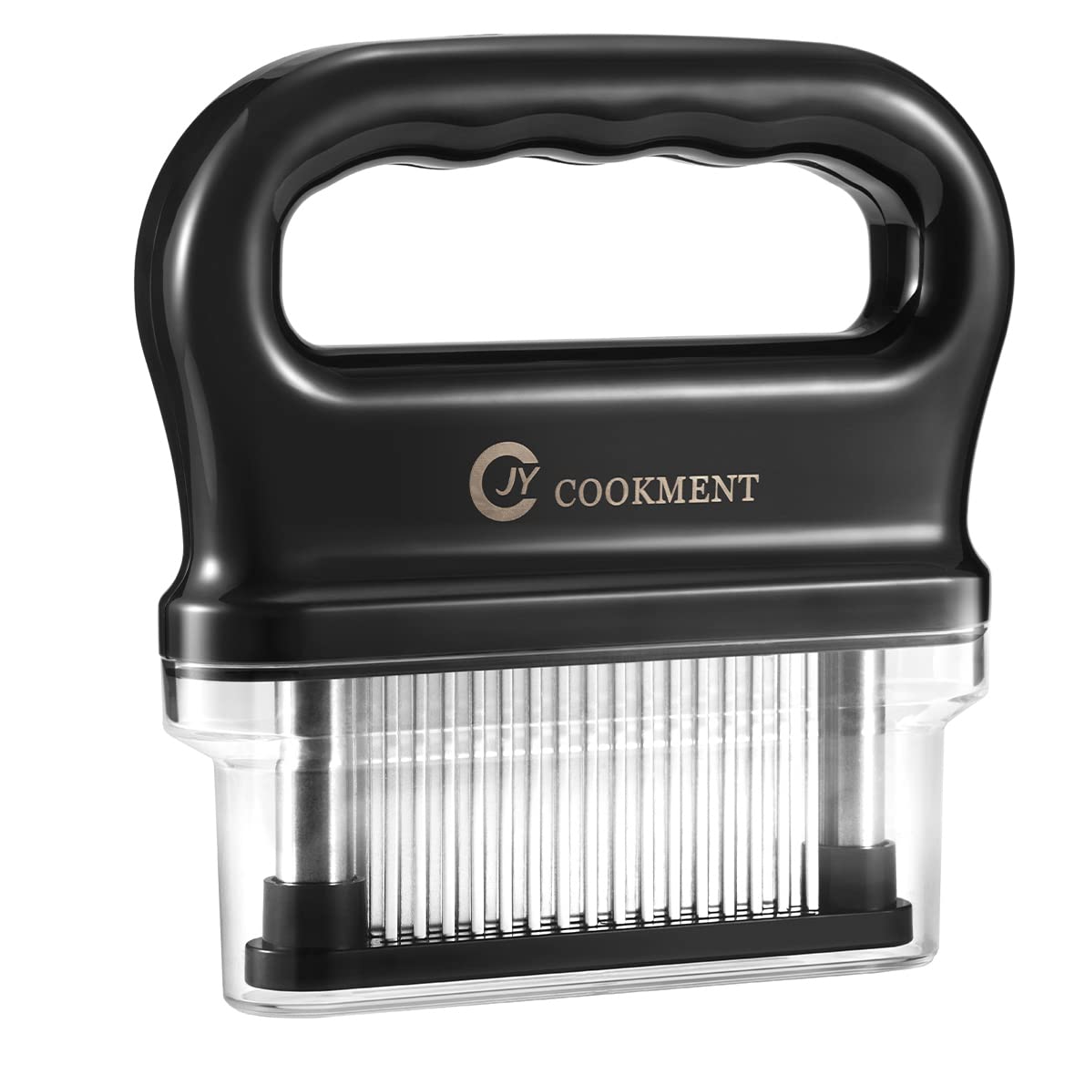 JY COOKMENT Meat Tenderizer with 48 Stainless Steel Ultra Sharp Needle Blades, Kitchen Cooking Tool Best for Tenderizing, BBQ, Marinade