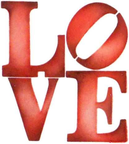 Designer Stencils LOVE Sculpture Cookie Stencil Set, Beige/Semi-Transparent
