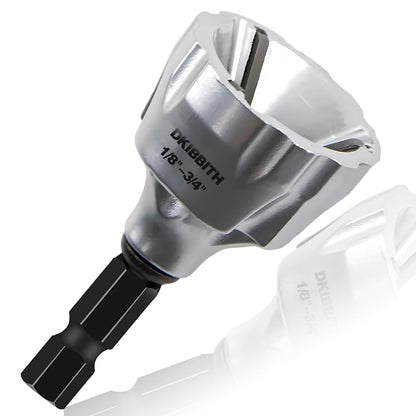 DKIBBITH Heavy-Duty Deburring Chamfer Tool with Sharp Tungsten Carbide Blades, Fast Hex Shank Deburr, External Burr Removal for Metal Rod Bolt Pipe 3D Printing PVC in 1/8" to 3/4" Diameter (3~19mm)