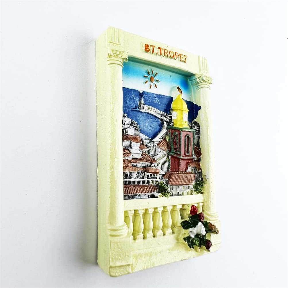 Saint-Tropez France Refrigerator Magnet, 3D Hand Painted Craft Travel Souvenir Fridge Decoration