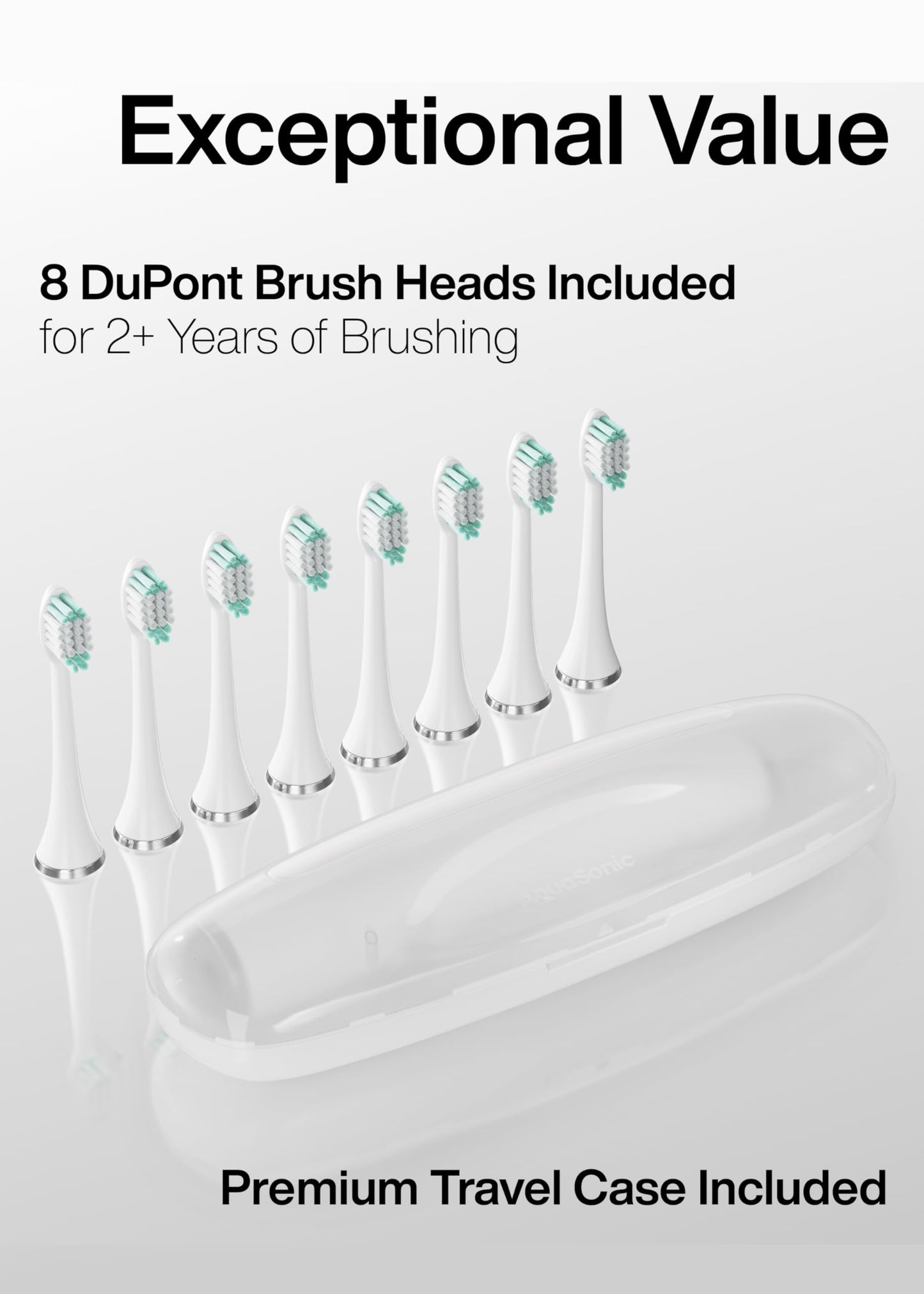Aquasonic Vibe Series Ultra-Whitening Toothbrush – ADA Accepted Electric Toothbrush - 8 Brush Heads & Travel Case – 40,000 VPM Motor & Wireless Charging - 4 Modes w Smart Timer – Satin Rose Gold