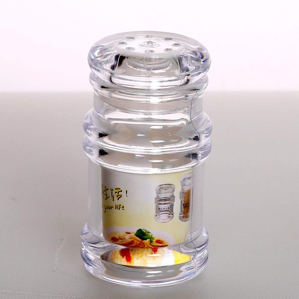 Acrylic Condiment Salt Pepper Chili Powder Shaker - Cruet Bottle with Nine-Hole Cover, Gold & Clear, F5xH9.4cm