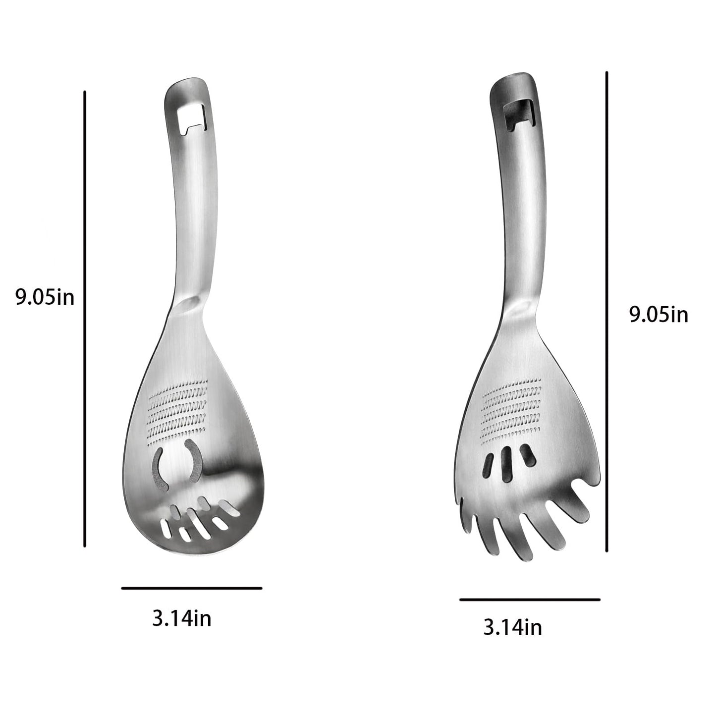 xyadyhz 304 Stainless Steel Cooking Spoon 9.05x3.14in- Multifunctional Kitchen Utensil: Slotted Spatula, Potato Masher, Raw Egg Yolk Separator, Food Grater Plate & Pasta Gadget