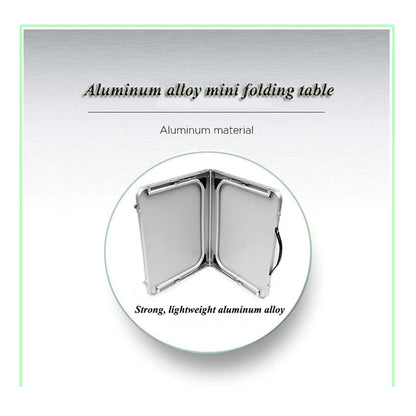 URBERY Aluminum Folding Table, Portable Camping Table Lightweight Foldable Table with Carry Handle, Portable Camping Table for Picnic Party Dining for Camping Travel Beach Picnic (60x40x25cm)