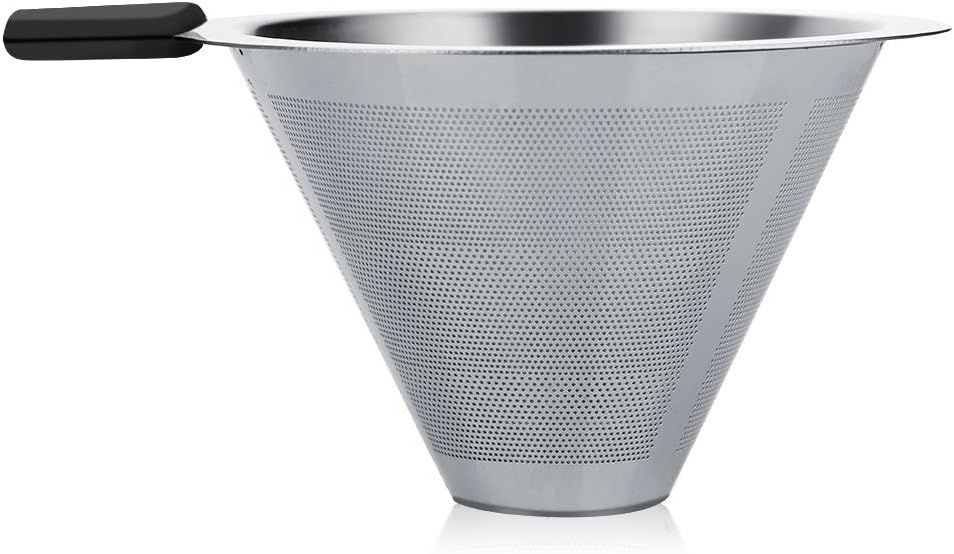 Glass Hand Drip Coffee Maker Pot, 400ML with Stainless Steel Permanent Filter and Scale