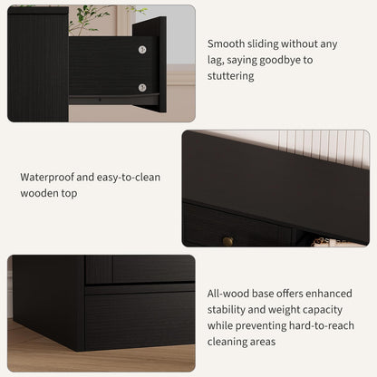 Garvee Wooden Dressers for Bedroom with 12 Drawer, Black Dresser for Adult Bedroom, Modern Wood Chest of Drawers for Living Room, Closet, Hallway, Farmhouse TV Stand Dresser for 75" TV, 61" W×31.5" H