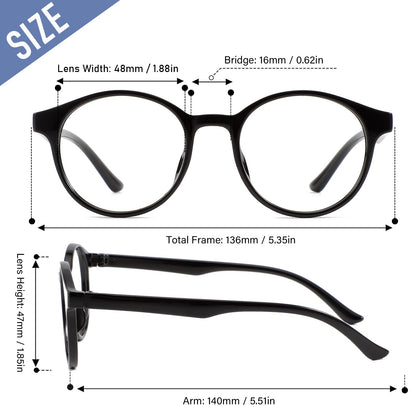 Przene 4 Pack Blue Light Blocking Glasses for Women Men,Retro Round Computer Gaming Glasses Anti Eye Strain/UV/Glare (Standard, Mixed Color-C3)