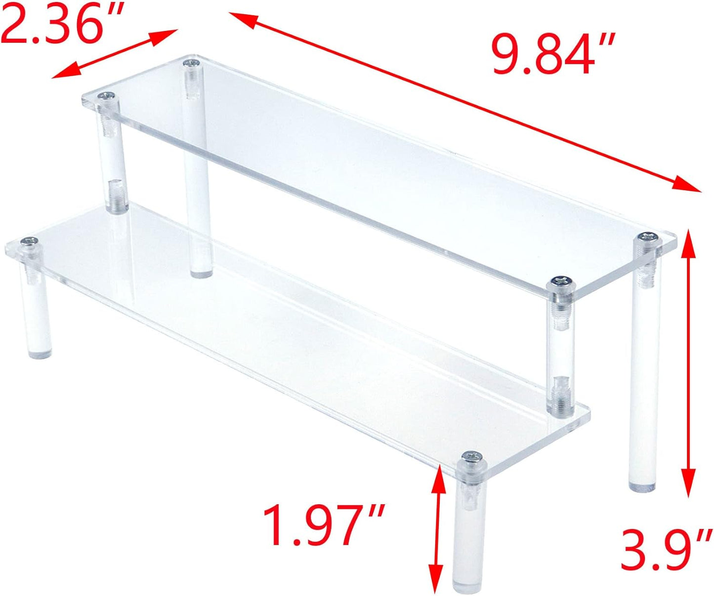 2 3.9-inch T Tulead Tiers Acrylic Riser Rectangular Display Riser Stand Tabletop Clear Display Riser Height Cupcake