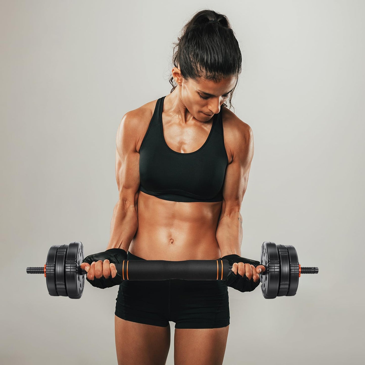 EDOSTORY Adjustable Dumbbell Set, 22/44/66/88lbs Free Weights, 4-in-1 Barbell & Kettlebell Set, Non-slip Handles, Fitness for Men & Women