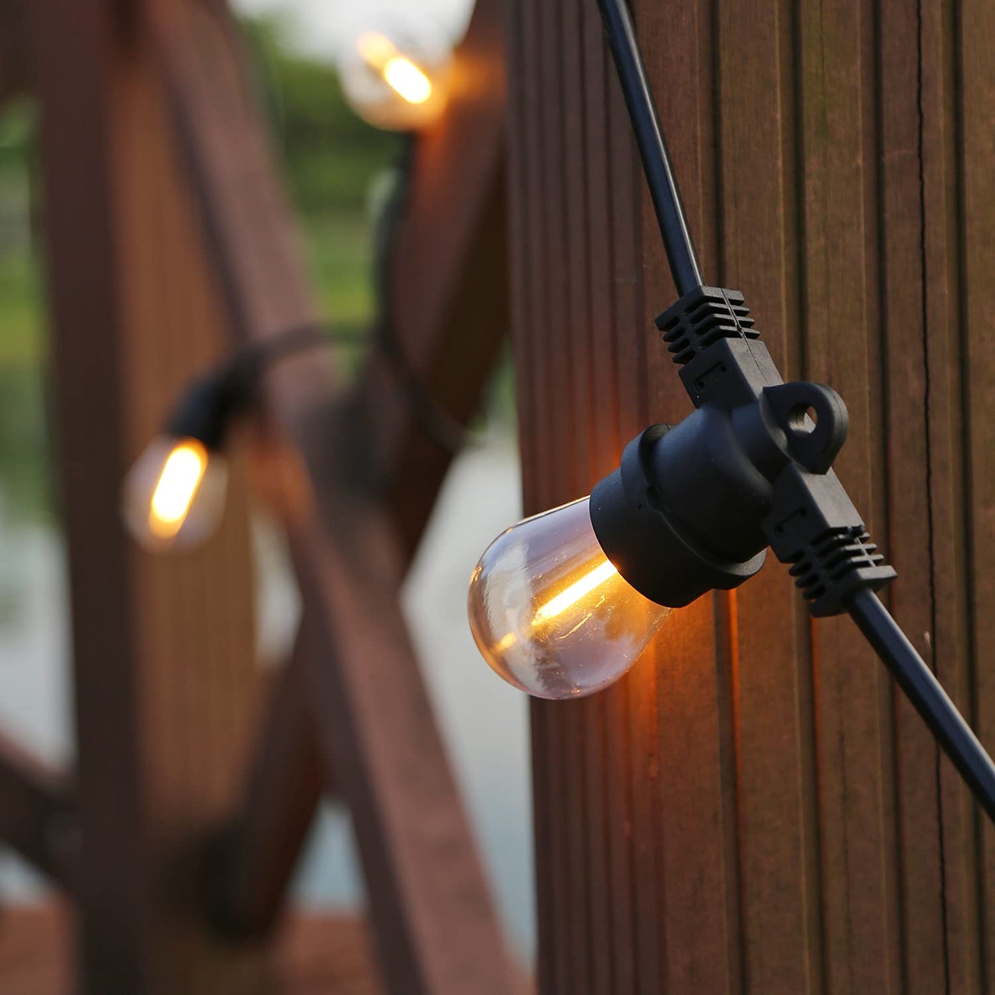 Shatterproof LED String Lights, Waterproof, Warm White 2200K, 70LM, E26 Base - 15 Pack