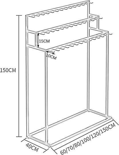 LYJYUJIE Mobile Rack with Wheels, Adjustable Commercial Clothing Organizer for Retail Storage, Portable Display Stand, Resistant Racks for Easy Transportation~/