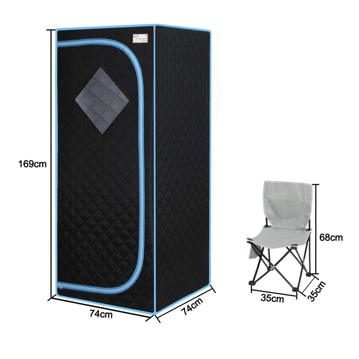 FRITHJILL Portable Infrared Sauna Tent for Home Spa - 700W Full Body Sauna with Foldable Chair, Heating Foot Pad, Remote Control - Easy Setup Indoor Sauna, Max 65°C, 60min Timer, Black