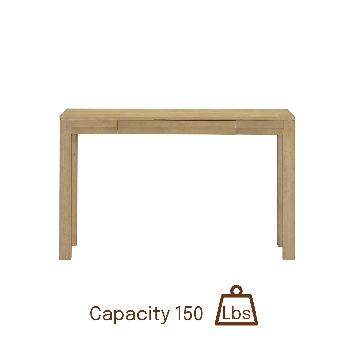 NTC Flow 47-Inch Console Table, Modern Solid Wood Entryway Table with Hidden Drawer, Waterproof & Heat Resistant, Narrow Table for Hallway, Living Room & Foyer, Sand